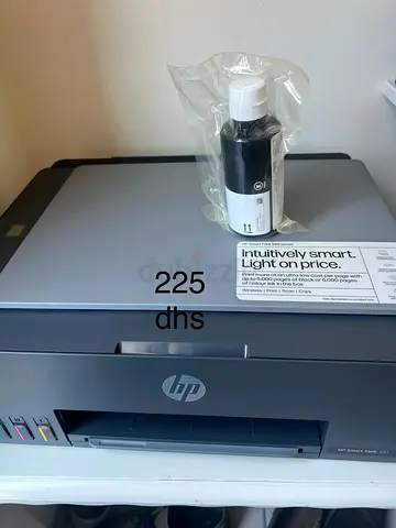HP Wireless Smart Tank Inkjet Color Printer with Extra Black Ink Bottle - Good Condition