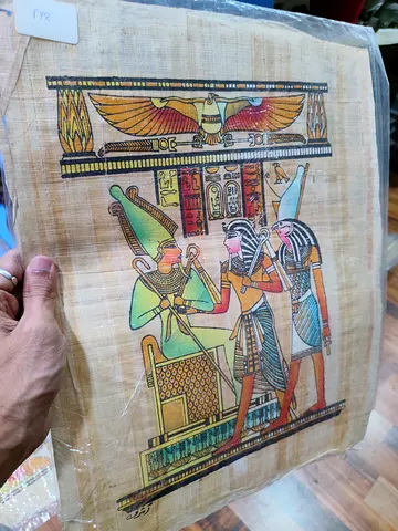 Hand-painted Egyptian Papyrus Artwork – Pharaoh Scene 43*33cm