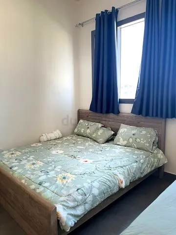Wooden Double Bed Frame with Headboard - Good Condition
