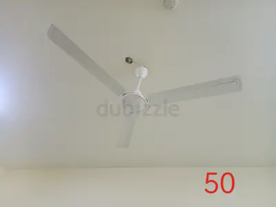 White 3-Blade Ceiling Fan - Used, Working