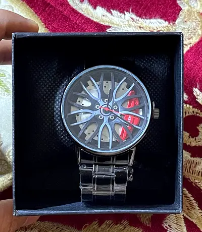 ⌚ Stylish Alloy Wheel Design Watch – Brand New in Box