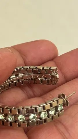 Pair of Rosantica Rhinestone hoop earrings (silver tone) - gently used brand:rosantica original