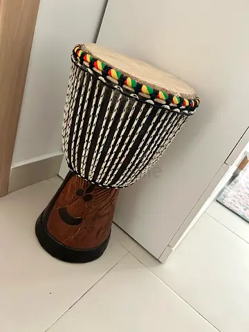 Hand-carved African djembe drum, excellent condition