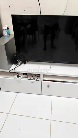 White color TV Unit with push-open and close drawers