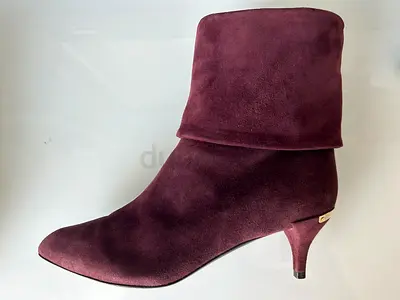 Womens Burgundy Suede Ankle Boots by Louis Vuitton