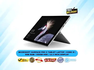 Microsoft Surface Pro 5 Tablet Laptop | Core i5 | 8GB RAM / 256GB HDD | 12.3 Inch Display