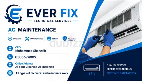 Ever Fix Technical Services — AC Maintenance  Repair (Business Card)