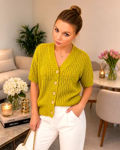 Hand knitted wool jacket