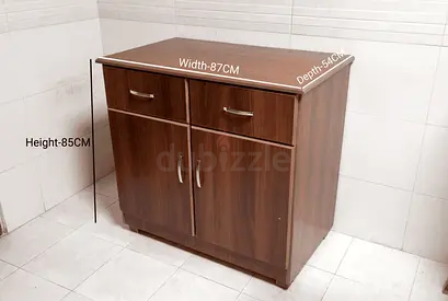 Wooden Kitchen Cabinet with Drawers and Double Doors - 87x54x85cm