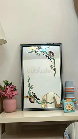 Vintage Decorative Wall Mirror with Floral Etching