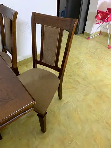 Wooden Dining Chair with Upholstered Seat