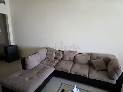 L-Shaped Sectional Sofa with Plush Cushions