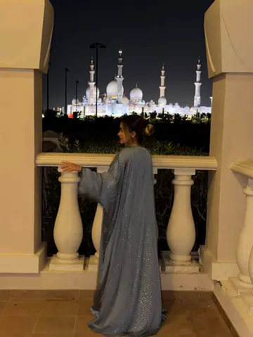 Light blue embellished abaya / kaftan, gently used
