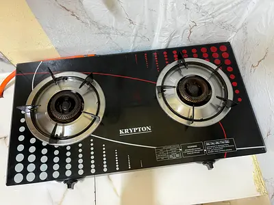 Krypton 2-Burner Glass Top Gas Stove — Good Working Condition