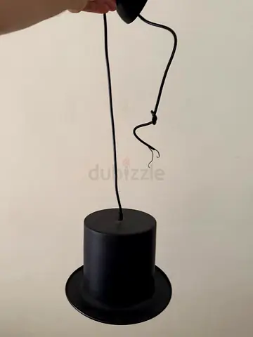 3 X Black Top-Hat Pendant Light