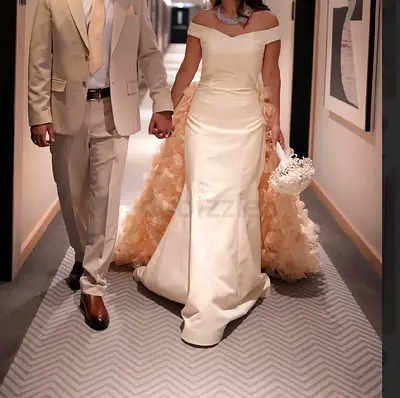 Butter Yellow Ruffled Ball Gown with Long Train - Worn Once