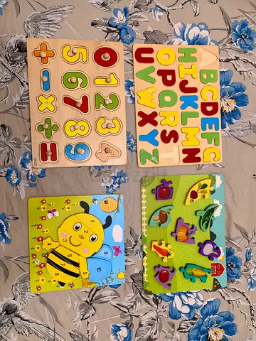 All for 30 AED wooden pazzles for kids 4 pieces Location Al barsha 1