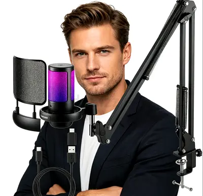 USB microphone for live streaming, host, and singing.