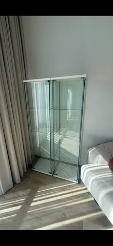 Glass Display Cabinet / Curio Cabinet - 2-Piece Corner Unit