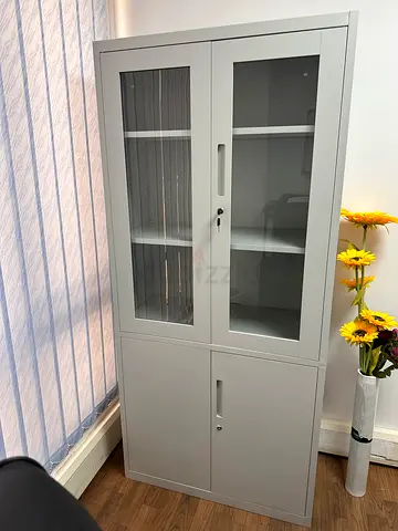 Ikea white glass-door cabinet / display cupboard - good condition