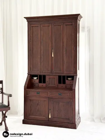 VINTAGE JACOBEAN SECRETARY BUREAU CABINET or study or console or sideboard or storage or bookshelf