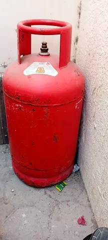 Used LPG Gas Cylinder - Red, Good Condition