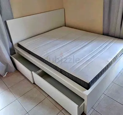 IKEA malam bed with mattress queen size bed