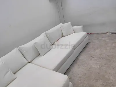 Crate and barrel white cream color lshape sofa for sale