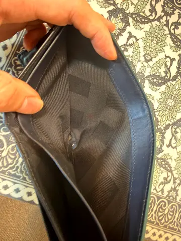 Dark Navy Leather Bi-fold Wallet Burberry