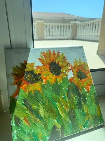 Hand-painted Sunflower Acrylic on Canvas