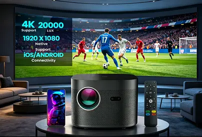Projector for watching football matches on TV, including the USA-Canadian-Mexican World Cup.