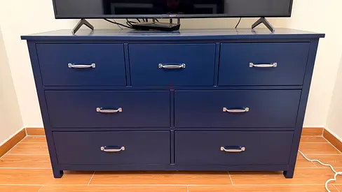 Navy Blue 7-Drawer Dresser / TV Console - Good Condition