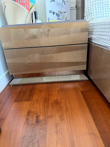 Modern Wooden Nightstand with Two Drawers