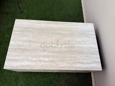 Solid marble/stone coffee table - light travertine finish