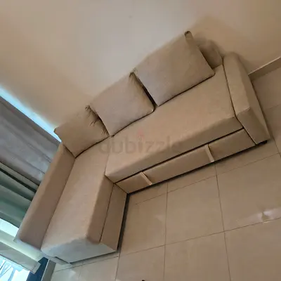 IKEA L Shape Sofa cum bed with big storage and you can fix the storage left or right anyside