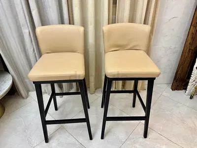 Italian Leather Comfy biege bar stools