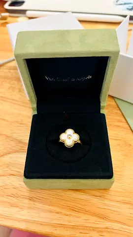 Van Cleef  Arpels Alhambra Mother-of-Pearl Clover Ring (Size 54)
