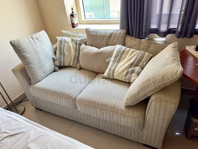 Comfortable 2 Seater Grey Fabric Sofa