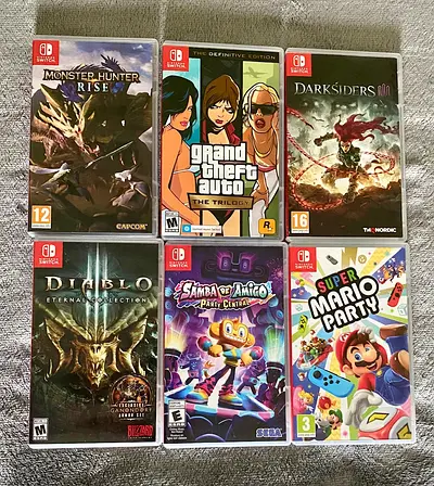6 SWITCH GAMES - SELLING TOGETHER ONLY.