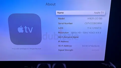 Apple TV (4th Gen) A1625 32GB - Working ( without remote, can work with mobile phone as the remote )