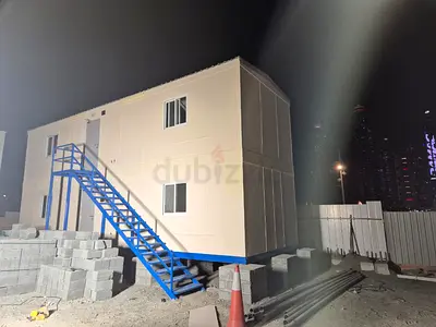 Two-Storey Portable Site Office Cabin with External Staircase Single Office and two rooms
