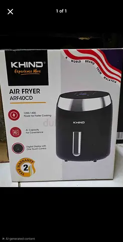 Khind ARF40CD 4L Air Fryer - Used, Good Condition