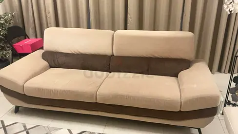 Comfortable Two-Tone Fabric Sofa