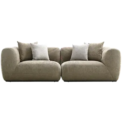 Thick back and armrest warm beige sofa