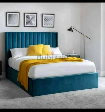 Brand New Teal Velvet King size Bed with Tall Channel Tufted Headboard - Storage Base