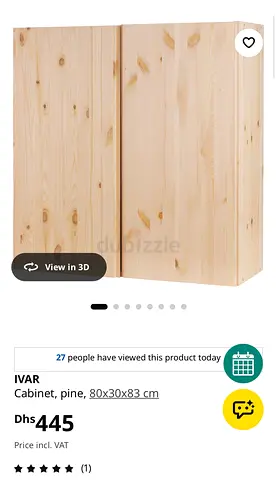 Selling 2 x Ivar Cabinet 80x30x83 (Pine)