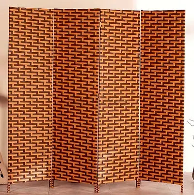 Wooden 4-Panel Folding Room Divider / Privacy Screen