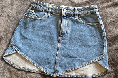 The Attico Denim mini skirt with asymmetrical hem - size 27