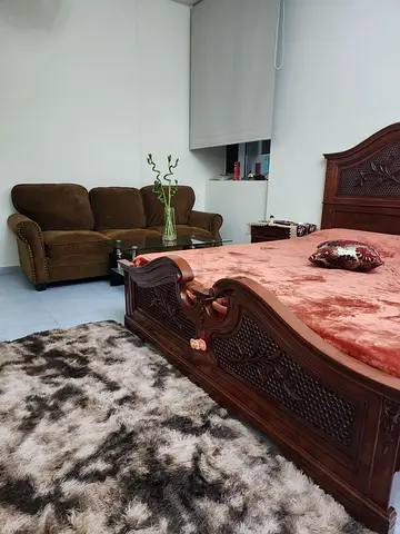 A neat, fully furnished  quiet room with attached bathroom is available for ladies only.