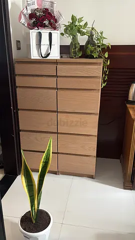 2 x IKEA MALM 6-drawer Dresser / Chest of Drawers - Light Wood Finish
